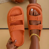 Sole Pillow Slippers for Women Double Buckle Thick Platform Cloud Slides Sandals Woman Summer Beach Non Slip Flip