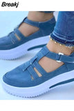 Sneakers Autumn Casual Breathable Solid Color Thick Sole Sneakers Fashion Running Walking Lace Up Sneakers Women Size