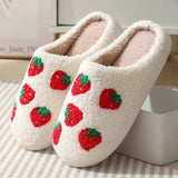 Cartoon Cotton Slippers for Women 2023 Winter Warm Soft Sole Indoor House Slippers Woman Flats Non Slip Couple Plush