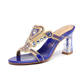 Women With Crystal High-Heeled Sandals Wear 2024 New Diamond Sandals In Summer. Roman Slippers Are