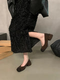 Thick Heel Black Square Head Temperament Single Women's Shoes 2024 New Retro Shallow Mouth Evening Style High