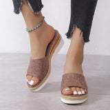 Casual Wedge Slippers for Women 2023 Summer Non Slip Platform Sandals Woman Open Toe Comfortable Female Slipper Plus