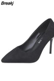 Pointed Stiletto High Heels Shoes Sexy Shallow Mouth Single Shoes Plus Size 43 Women's Work Dress Shoes High Heel