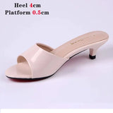 Summer New High Heels Size 43 Stiletto Mid-heel Slippers ladies Summer Fashion low-heel Sandals Peep Toe Sexy Women