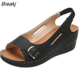 Mujer 2022 Female Wedge Heels Shoes Women Summer Comfortable Sandals Slip-on Flat Sandals Platform