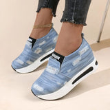 Platform Sneakers Wedges Shoes for Women's Designer Slip-on Casual Woman Tennis Shoes Sports Female Fashion