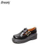 Style Fashion Mary Janes Shoes Women Flats Thick Sole Casual Woman Genuine Leather Shoes Flat Cow Leather Footwear