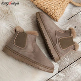 Boots For Women Women's Low Shoes Flat Heel Booties Ladies Winter Footwear Boots-women Luxury Designer Cotton Shoes