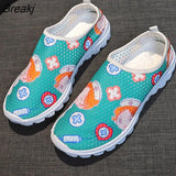 New Fashion Comfort Soft Casual Shoes Mesh Women's Sneakers Sweet Cartoon Slip on Nurse Female Ladies Sports