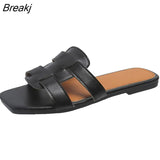 New Summer Women's Slippers Roman Fashion Designer Flat Sandals Latex Soft Sole Shoes Female Breathable Beach