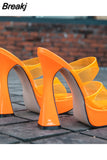 Woman Mules Shoes Sandals 2023 Summer Female Pump Slip-On Dropship Super High Heel Sexy Elegant Woman Mules