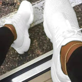Women Shoes Summer 2022 New Fashion Breathable Mesh Platform Sneakers Women's Comfort Plus Size Lace-up Wedge Sport Casual