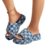 Women's Shoes Summer New Slope And Thick Bottom Beggar Beach Shoes Wearing Denim