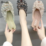For Women 2022 Summerr Low Glitter Slippers Female Mule String Bead Shoes Without Heel Cover Toe Fashion Designer