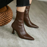 New High-Heeled Boots Korean Version Of Online Celebrities Thin Boots Tipped OL Commuter And Ankle Short Women's