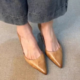 Breakj Shallow Single Shoes 2025 Summer New Temperament In The Empty Tip Of The Retro Pedal High Heels