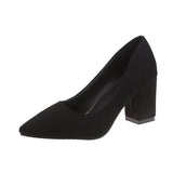 Heels Women's 2023 New Women's Shoes Pointed Toe Shallow Mouth Shoes Women's Thick Heel Fashion Shoes Women's Large Size