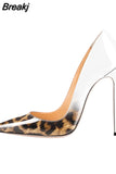 Women Pumps Leopard White Shoes Woman High Heels Stiletto Evening Shoes Patent Leather Sexy Designer Heels QP033