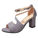 Spring Summer Sexy Fish Mouth Hollow Roman Sandals Thick With Word With Beaded High Heels Female Summer Sexy Female
