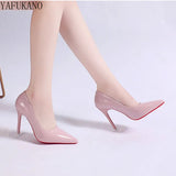 Autumn New Red Sole Women Pumps Korean Style Fashion Pointed High Heels Bright Leather Shallow Mouth Woman