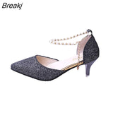 Trend Pointed Toe Wedding Bride High Heels Shoes Female Party Mules Elegant Women Pumps Designer Shoes Sexy Dress