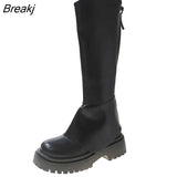 Women Platform Knee High Boots 2023 Autumn Gothic Shoes Round Toe Zip Long Riding Female Fashion Ytmtloy Botines De Mujer