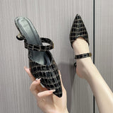 Pointed Toe Mules Fashion Women Slippers Casual Women's Shoes Women High Heels Elegant Ladies Outdoor
