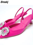 Party Shoe and Bag Set Sexy Heels Shallow Mouth Pointed Pumps Lace-Up Sandals Ladies Slip on Golden Crossdressers