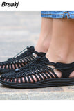 Men Sandal 2023 New Summer Weave Breathable Sandals Fashion Soft Flat Outdoor Beach Vacation Light Casual