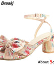 2023 Summer Woman Sandals Super High Heel With Butterfly-knot Sweet Lady Office Woman Sandals Shoes Plus Size