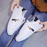 Spring Autumn Tenis Feminino Fashion White Shoes Woman PU Leather Solid Color Female Shoes Casual Women Shoes Footwears