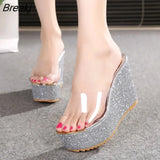 Rabbit Head Wedge-heeled Slippers Women's Summer New In-line Waterproof Platform High-heeled Bow Sandals