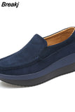 Autumn Suede Leather Wedge Women Shoes Casual Platform Sneakers Women Comfortable Zapatos Mujer