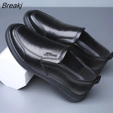 Men's Shoes 2023 Leather Shoes Men's Business Casual Leather Shoes Spring and Autumn Soft Sole Dad Shoes Non-slip Driving