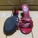 Breakj New Spring New Red High Quality Coarse And Bow Round Head Slippers