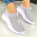 Women's Knitted Mesh Sneakers Fashion Soft Bottom Breathable Outdoor Leisure Walking Shoes Summer Women Vulcanized