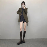 Brown Thick Heeled High Boots Children Look Thinner In Autumn And Winter Than Knee Boots, High Heeled Knight Boots, Thick Soles And Thin