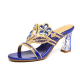 New High-Heeled Diamond Sandals In Summer Wear Slippers With A Thick Heel And A Fish Mouth With A Medium