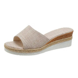 Casual Wedge Slippers for Women 2023 Summer Non Slip Platform Sandals Woman Open Toe Comfortable Female Slipper Plus