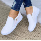 Women 2023 New Flat Shoes Slip-on Casual Sports Shoes Platform Sneakers Zipper Temperament Walking Shoes for