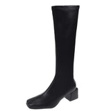 Breakj Girl But The Knee 2023 Spring And Autumn Small Tall Cylinder Plus Velvet Thin Boots Thick High And Square Knight Long