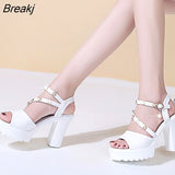 Women Ladies Fashion Crystal Solid Peep Toe Buckle Casual Shoes Sandals sandals high heels women sandals platform high