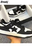 Womens Sneakers Fashion 2023 Fall New Lace-up Thick Sole Casual Vulcanized Shoes Breathable Pattern Womens Shoes Chaussure