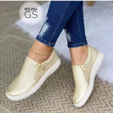 Women 2023 New Flat Shoes Slip-on Casual Sports Shoes Platform Sneakers Zipper Temperament Walking Shoes for
