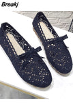Women Mesh Breathable Bow Shoes Fisherman Shoes Woman Comfortable Flat Soft Bottom Women Peas Shoes Casual loafers
