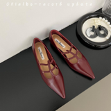 Jane Shoes French Designer Women Shoe Spring New Vintage Single Shoe Simple Red Leather Shoe Elegant Woman Shoe Low