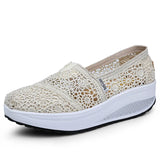 Women Shoes 2023 Fashion Mesh Breathable Sport Sandals Summer Wedge Platform Lace Sneakers Female Weave Casual Shoes