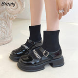 Boots for Women 2023 Autumn Big Size Women Boots Sock Shoes Platform Casual Shoes Ladies Metal Chain Stretch