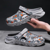 Slippers Men Beach Sandals EVA Bottom Hollow Clog Slippers Comfortable Beach Mules Shoes Men Hole