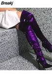 Women's Over-the-knee Boots Nightclub Stilettos Pointed Toe High Heels Demonia Boots Zipper-Sid Women High Knee